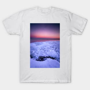 Big pieces of ice at the lake shore T-Shirt